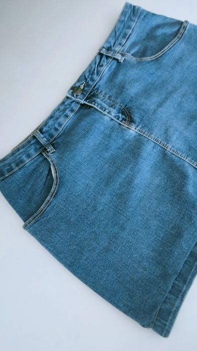 Spódniczka damska, jeansowa, Vintage, niebieska, Plus Size, Beloved