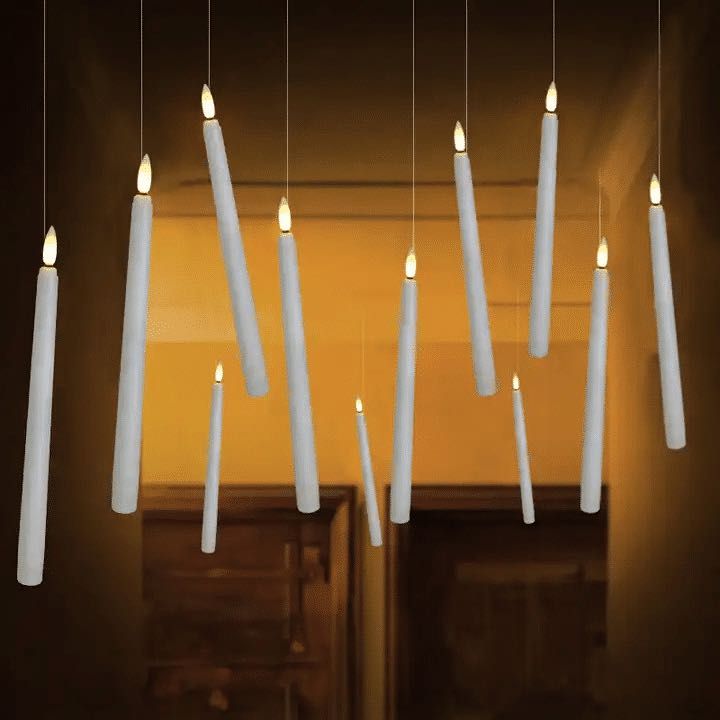 Latające świece LED „Harry Potter”, zestaw 8 szt. + „magiczna” różdżka
