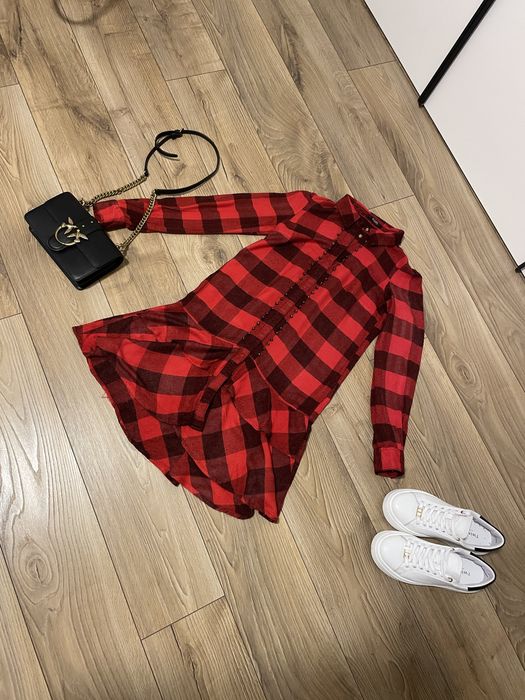 Koszulowa sukienka w kratkę Guess rozm.XS/34