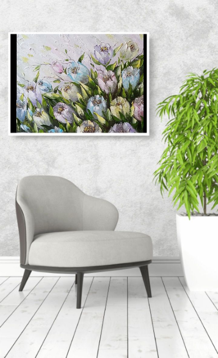 Картина маслом "Квіти " 40х50