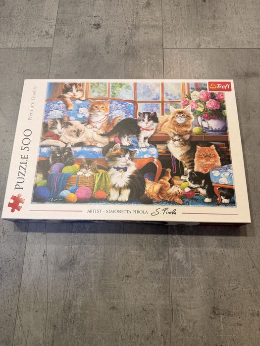 Puzzle 500 elementow koty trefl jak nowe