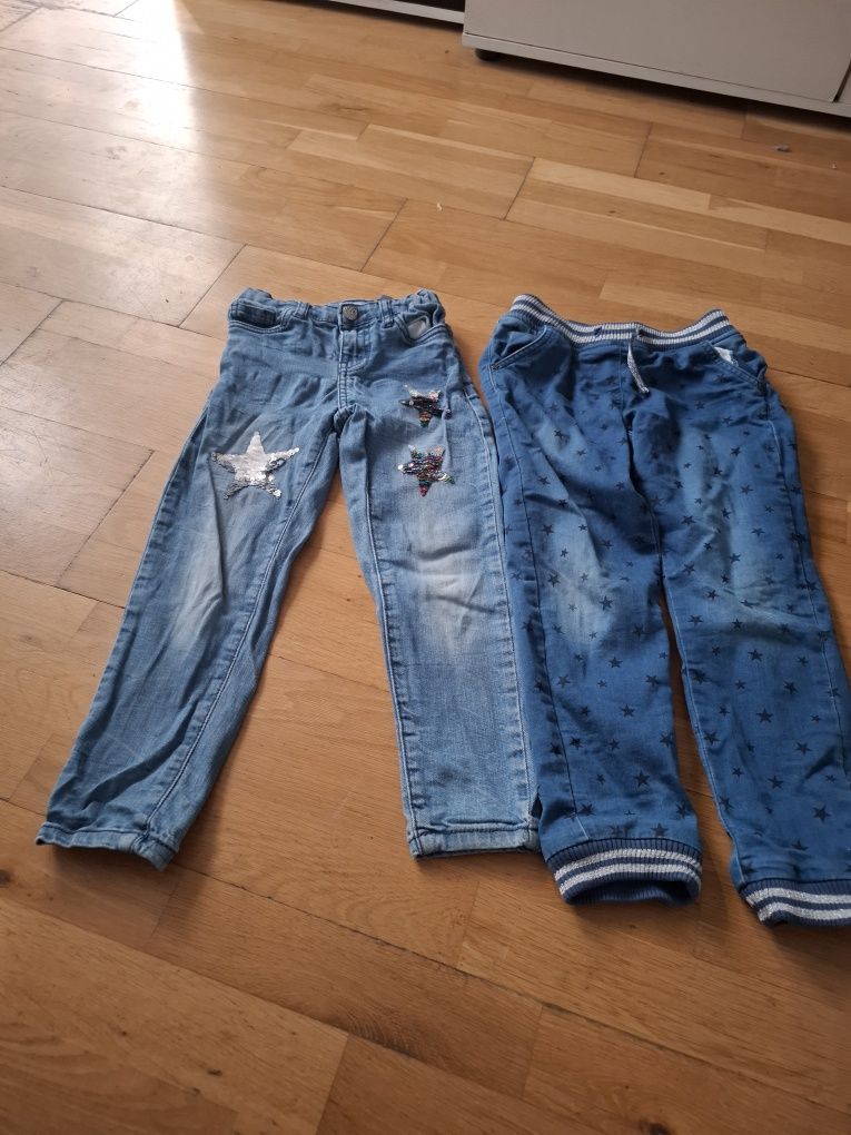 2 pary spodni jeansowych dla dziewczynki 122