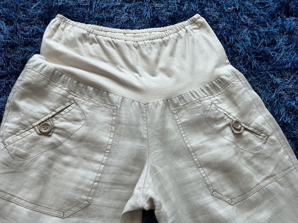 Calça em linho para grávidas Mango