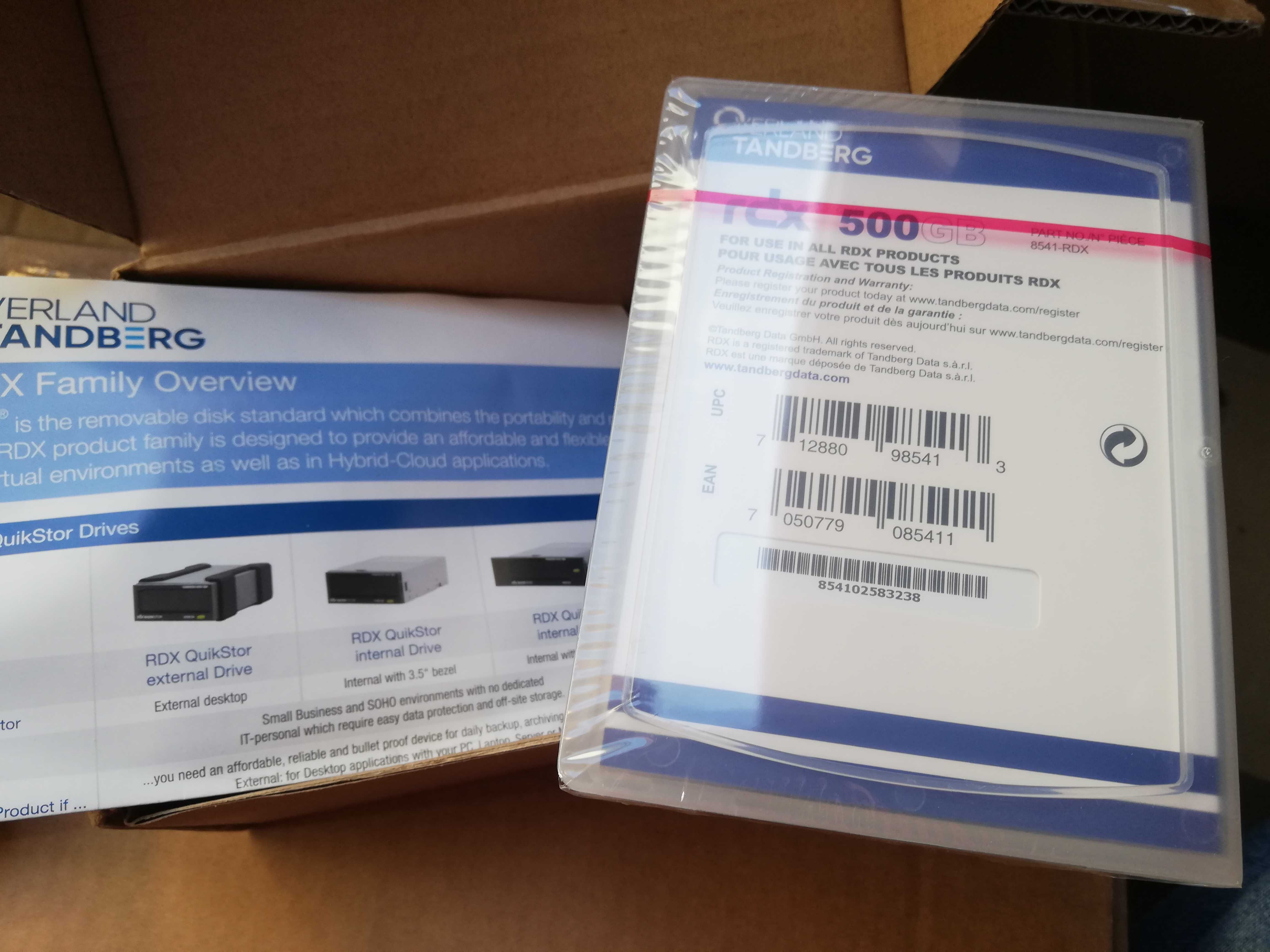 Tandberg 8541-01-RDX zapasowy nośnik danych kaseta RDX 500 GB