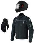 Conjunto casaco luvas Helmet mota scooter novo