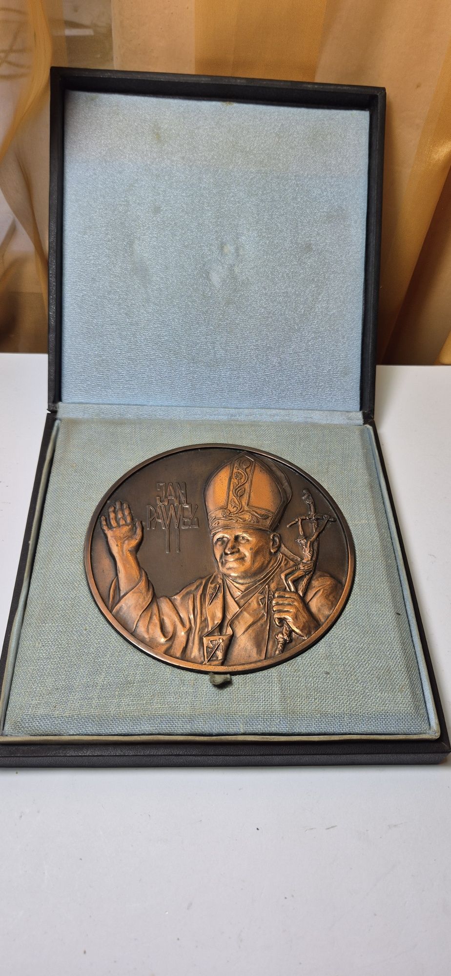 Miedziany medal pamiątka 1 z 10 z pielgrzymki Jan Paweł II 1979 unikat