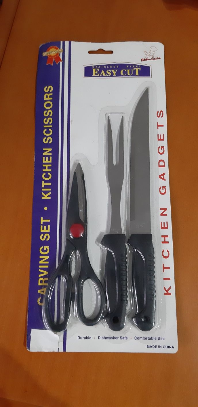Utensílios de cozinha faca garfo tesoura