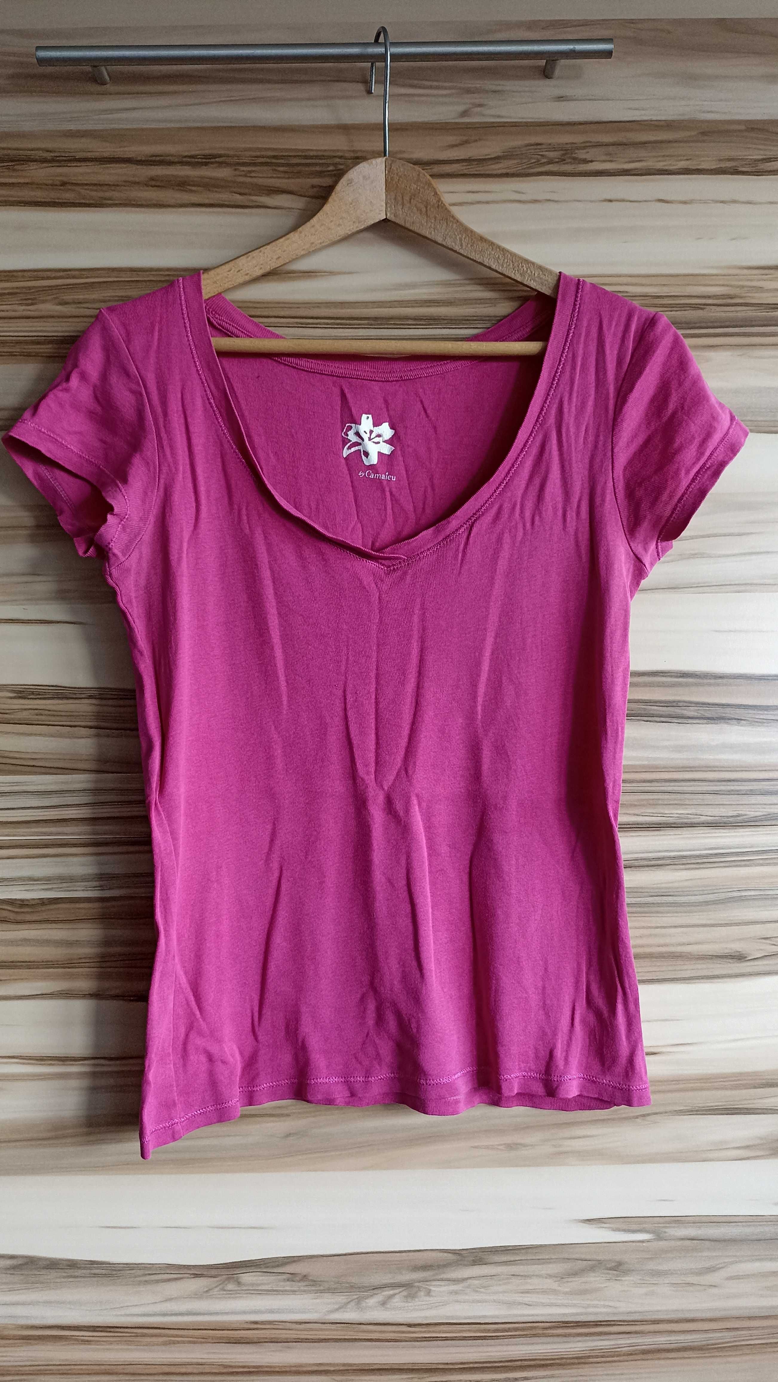 Amarantowy t-shirt różowy t-shirt fioletowy t-shirt