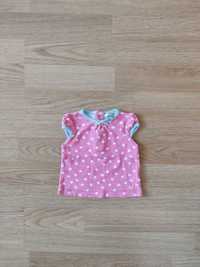 Bluzka sukienka tunika różowa grochy kropki John Lewis baby 56 62