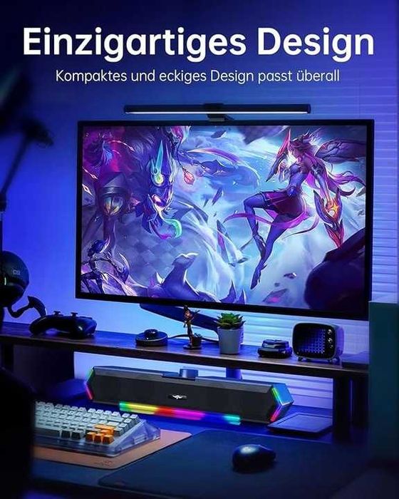 Głośniki komputerowe Bazivve V30 głośniki gamingowe RGB Soundbar