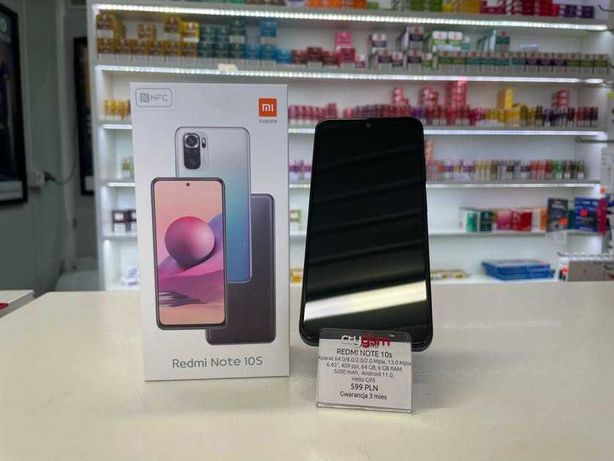 Redmi Note 10s 6GB/64GB - Onyx Gray [Sklep Kraków]