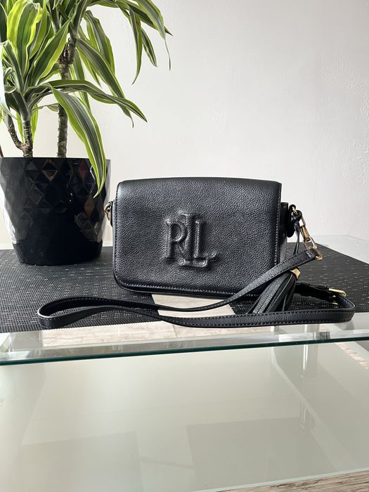 Torebka czarna damska na ramię listonoszka ralph lauren