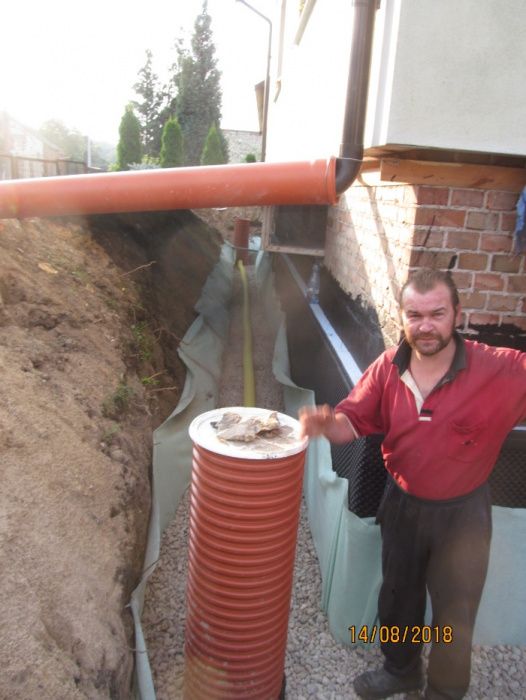 Odwodnienia, drenaże  , odprowadzenie wody deszczowej