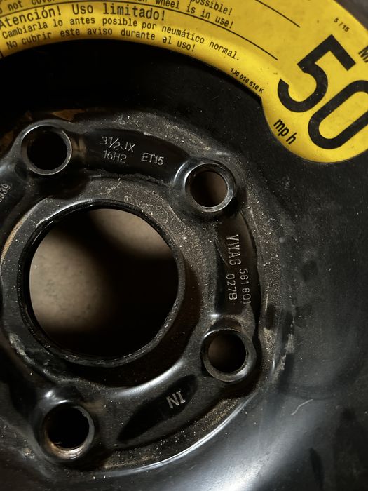 Запаска докатка запасне колесо VW Passat B7 B8 B9 NMS USA 135/90 R16