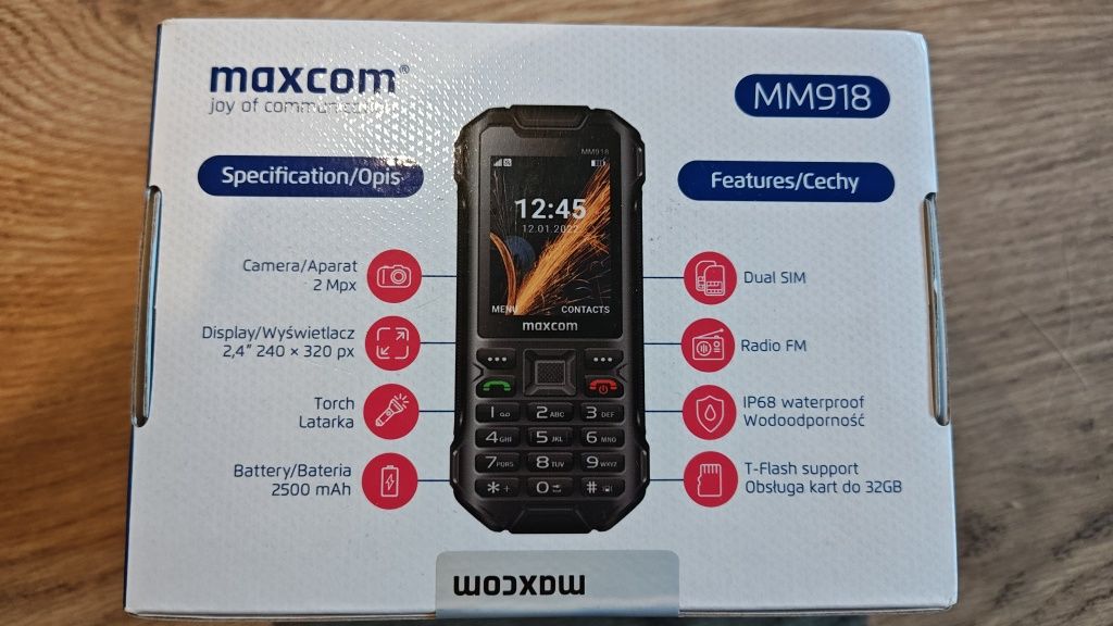 Maxcom MM918 telefon pancerny IP68 voLTE nowy