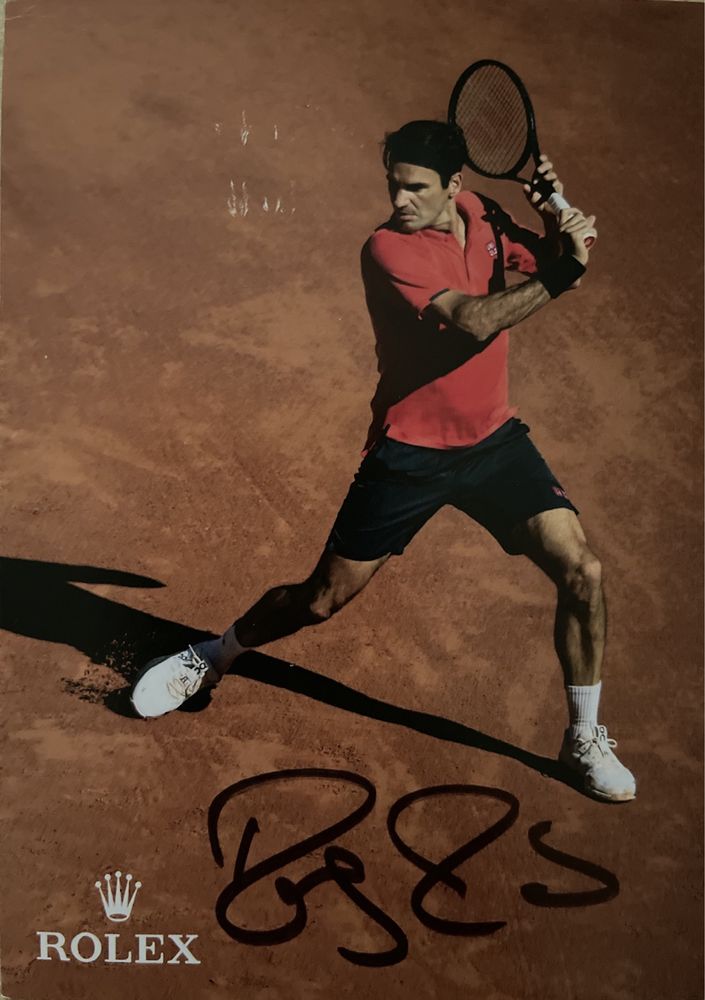 Автограф теннисиста Федерера сертификат подлинности