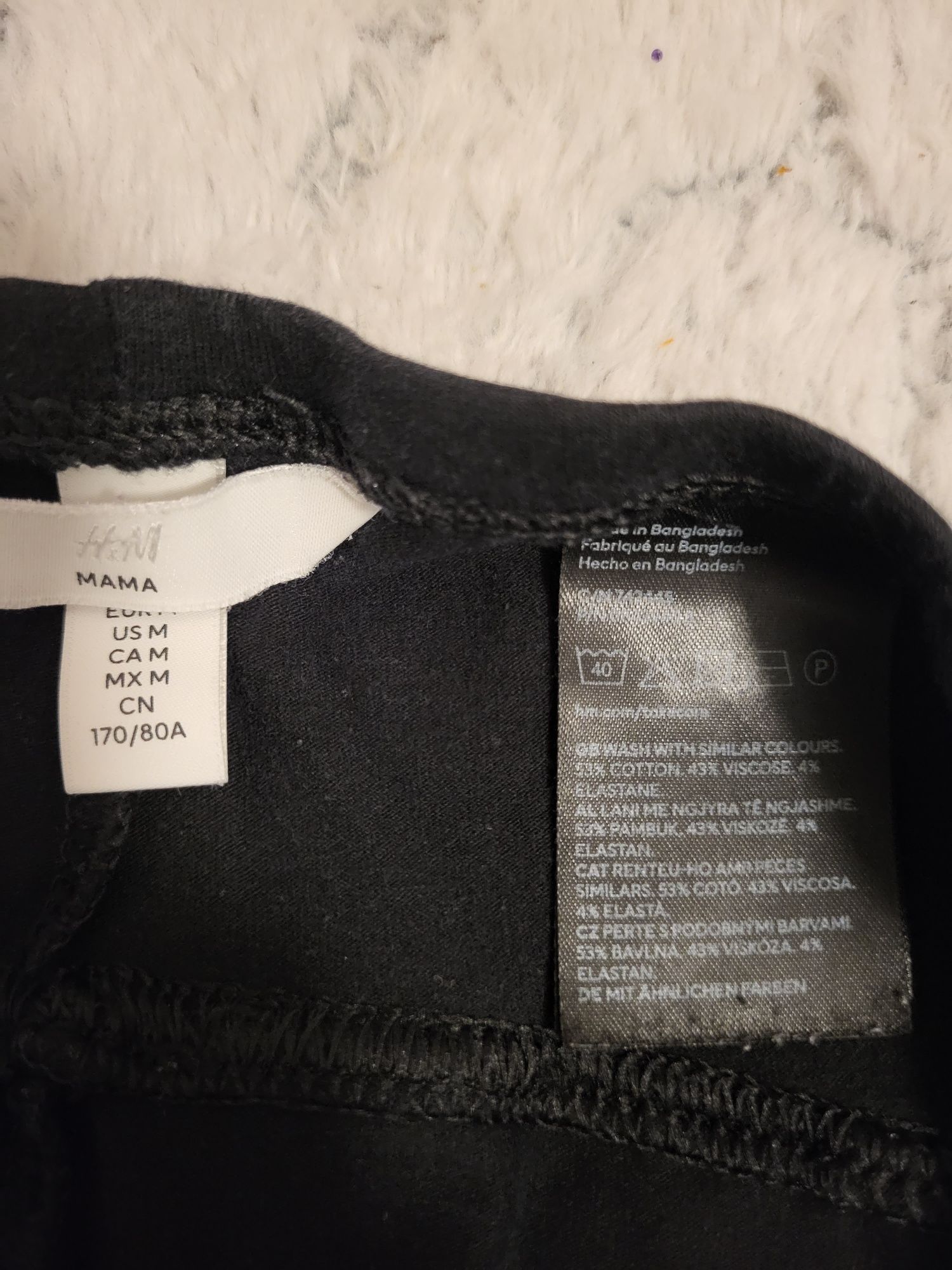 Legginsy ciążowe h&m M 2szt czarne spodnie gratis krótkie