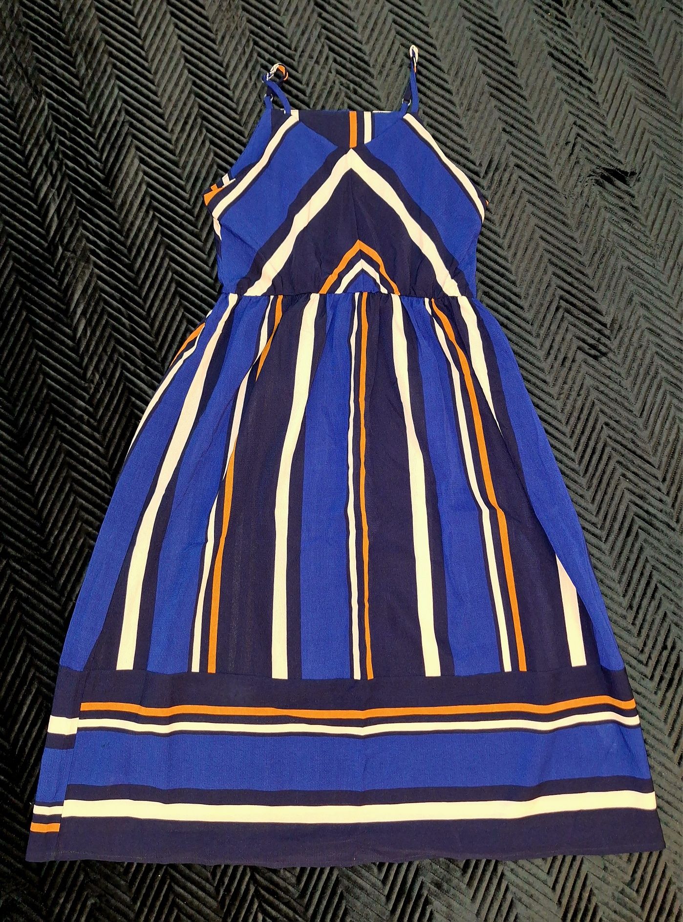 Sukienka maxi M 38 na ramiączkach niebieski