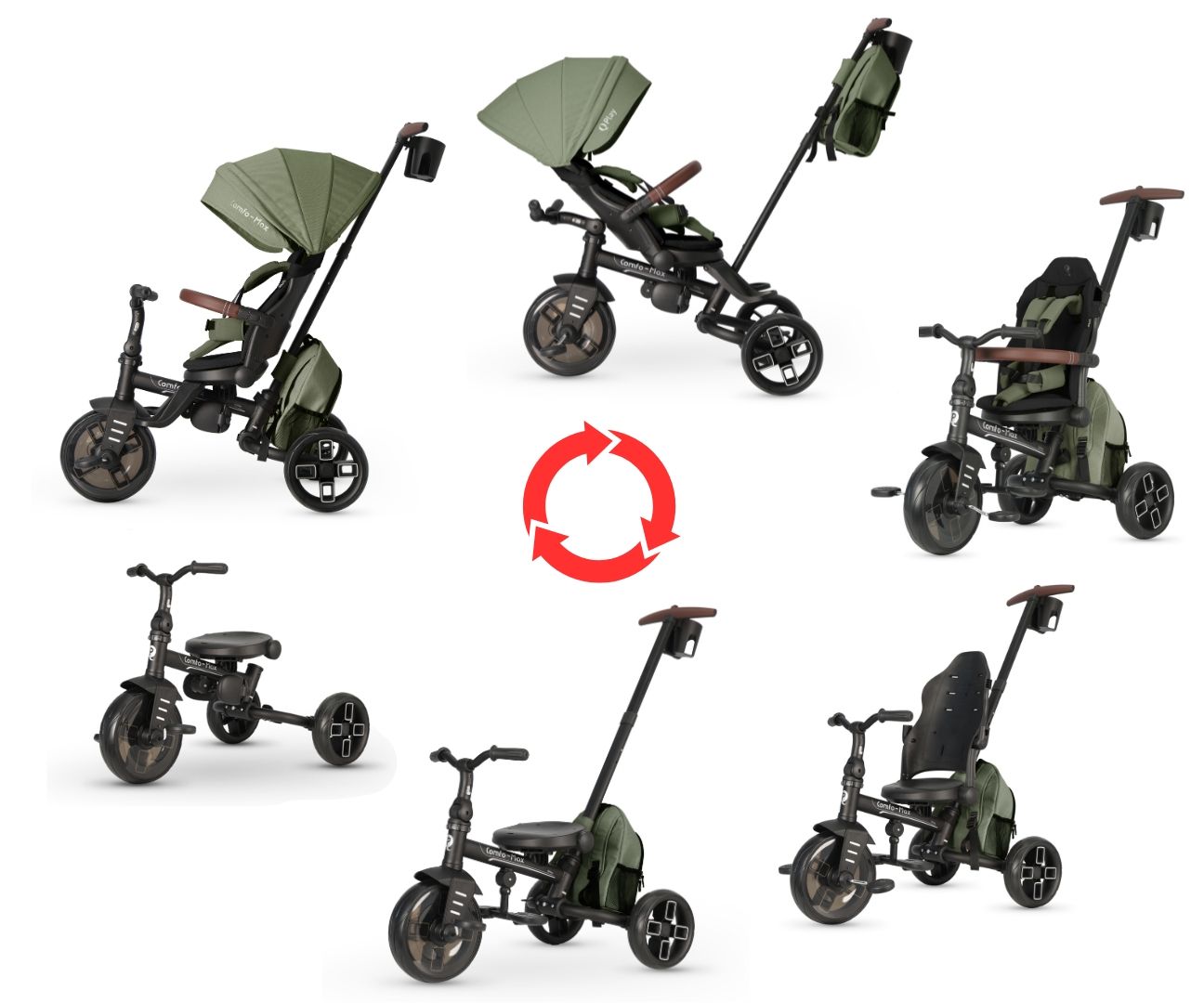 Rowerek Trójkołowy Comfo Max Olive Green Qplay