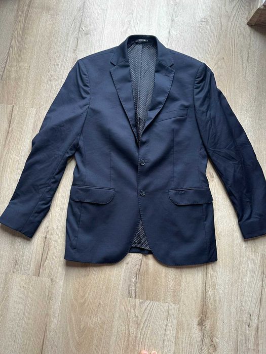 Marynarka męska Vistula Super Slim granatowa, wełna 100%, elegancka