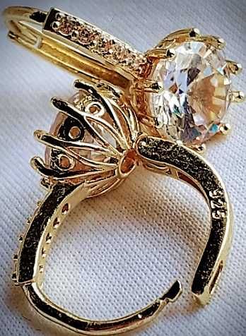 Wiedeński Pierścionek-14K „BRYLANTOWY”  " Swarovski" cz. Kompletu !