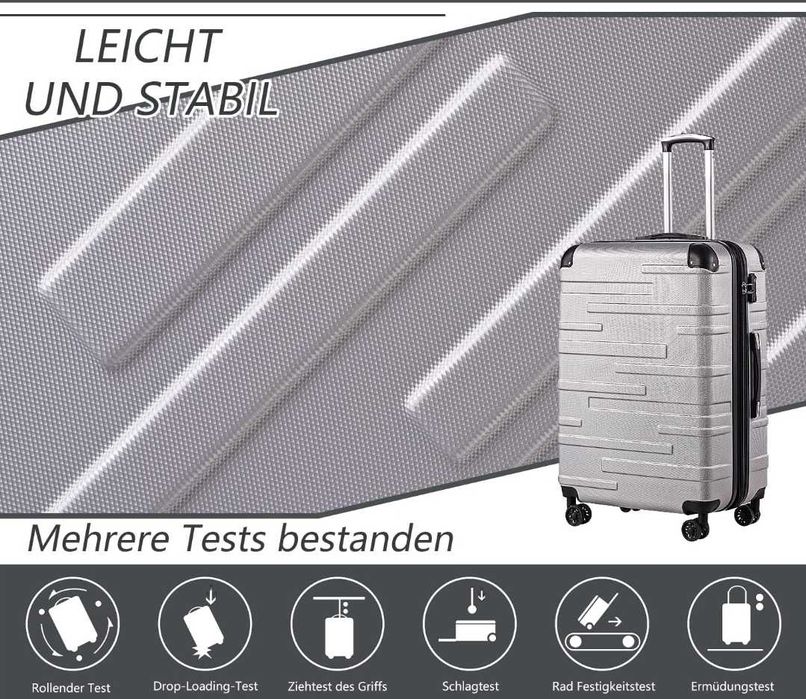 Zestaw trzech walizek podróżnych COOLIFE z twardą obudową ABS