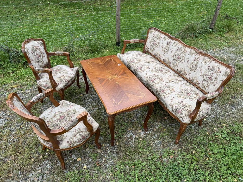 Zestaw wypoczynkowy Rococo w stylu Ludwika XV ludwikowskie