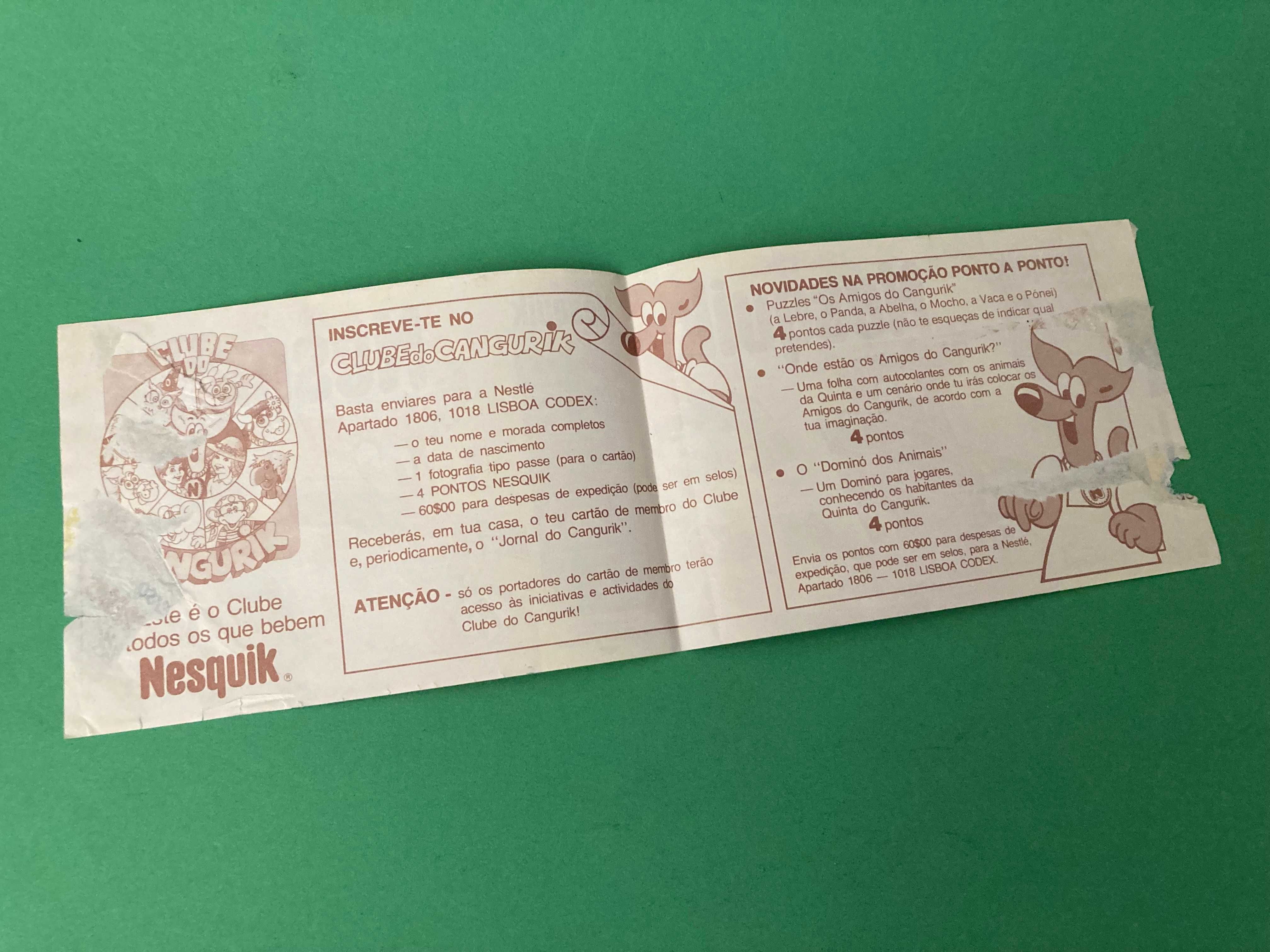Lote de 2 Rótulos da Nesquik Cangurik Anos 80