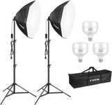 Zestaw Do Fotografowania Statyw Softbox 50x70 Lampa Żarówka 3x135w