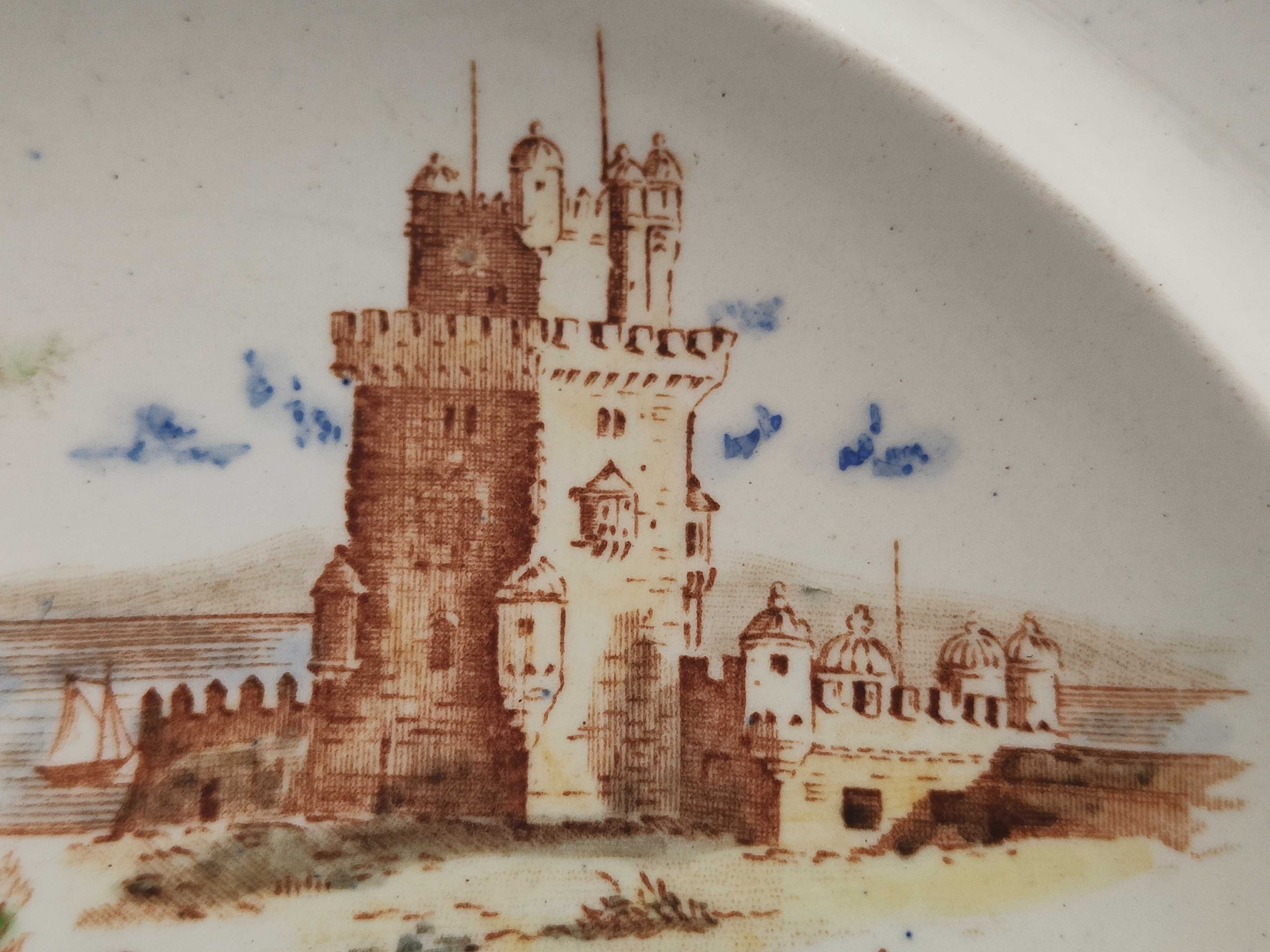 Prato | Torre de Belém | Policromado | Fábrica Caldas Rainha | 1888