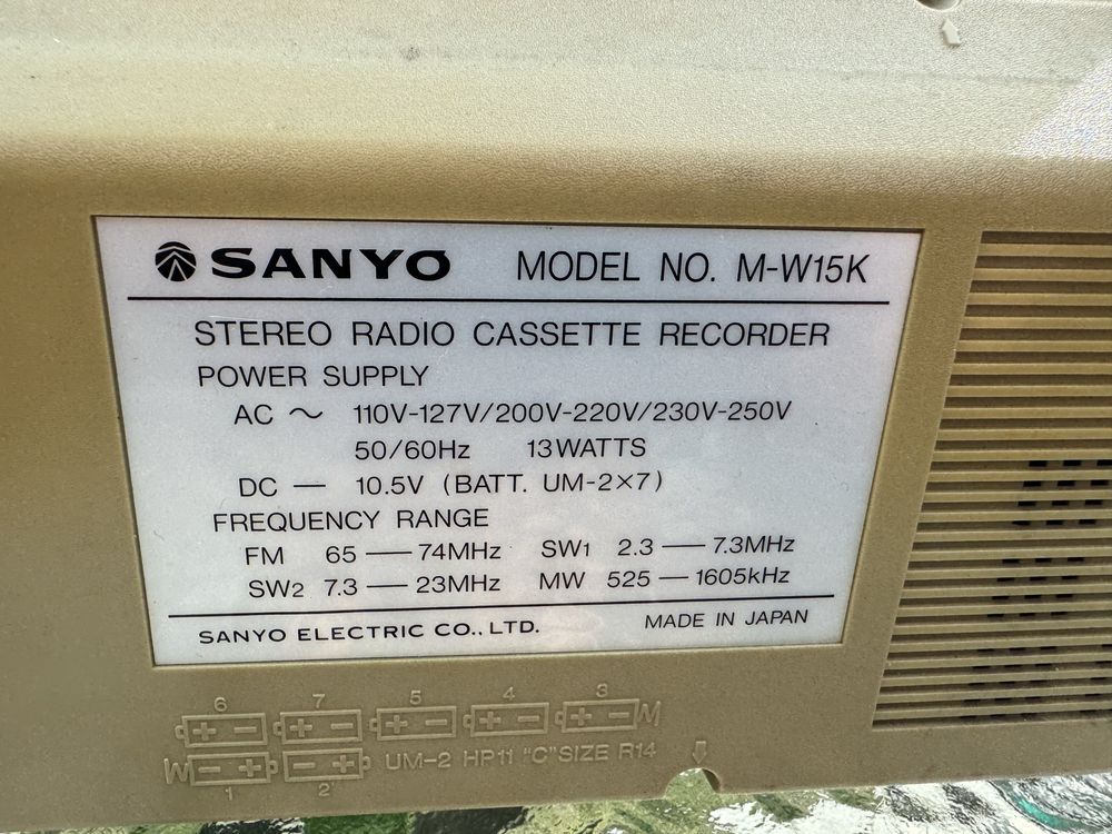 Продам магнитолу SANYO M-W15K