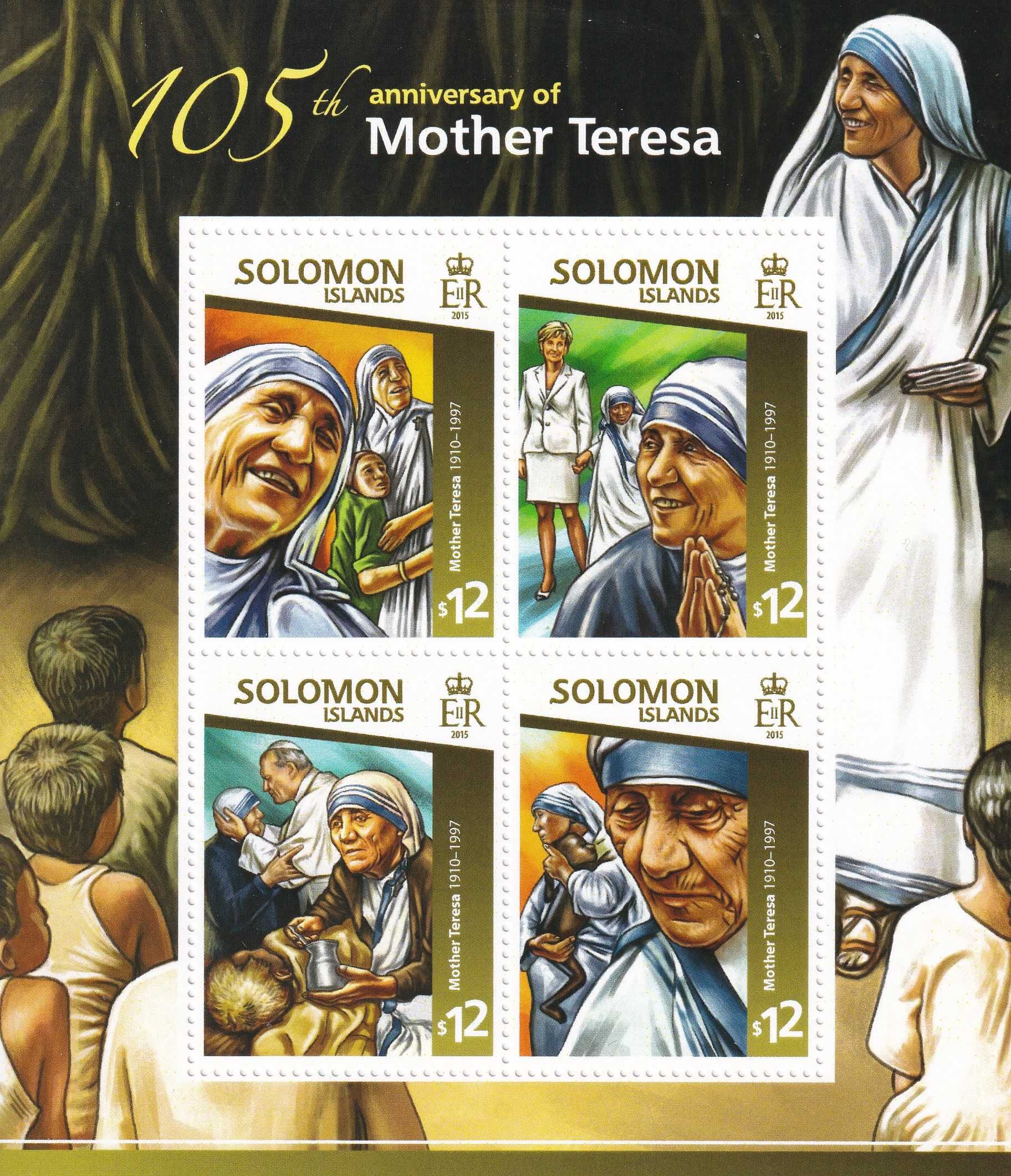znaczki pocztowe - Wyspy Salomona 2015 arkusz zł kat.6€ - Jan Paweł II