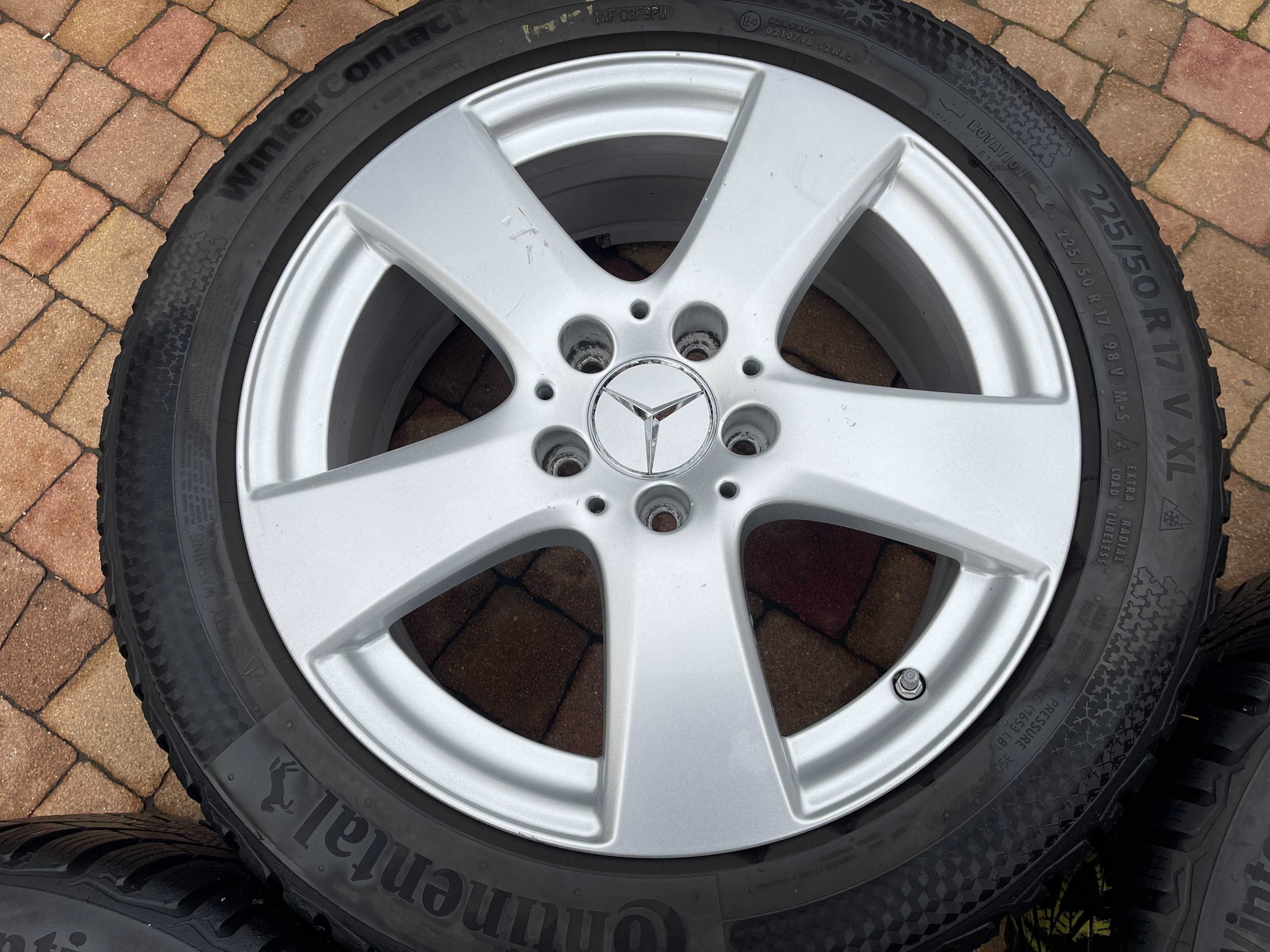 3644. Koła zimowe Mercedes W205 W246 5x112 ET48.5 225/50/17 7.5mm 22r
