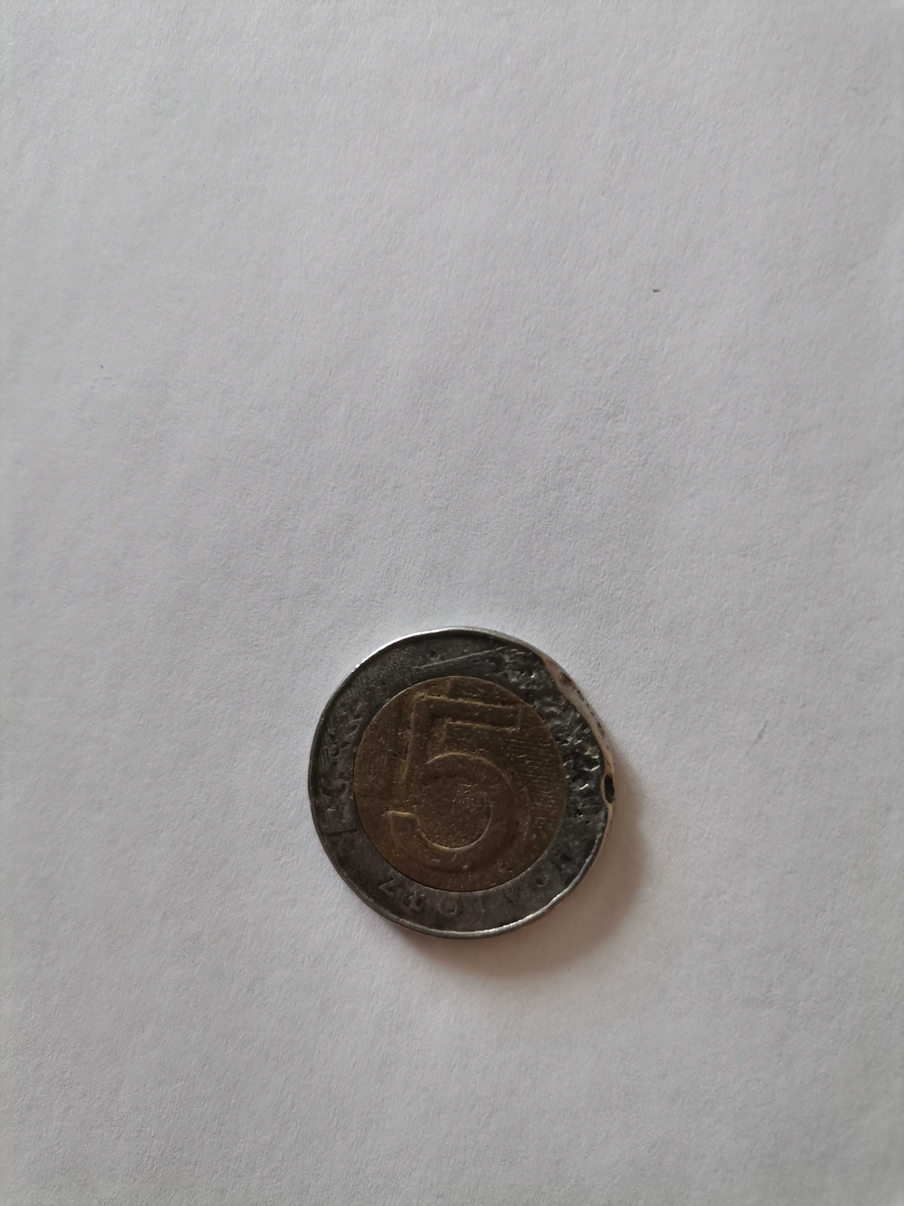 Moneta 5 zł z 1994r. destrukt