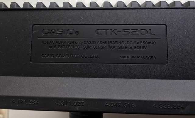 Синтезатор Casio CTK-520L Malaysia стійка чохол блок живлення пианино