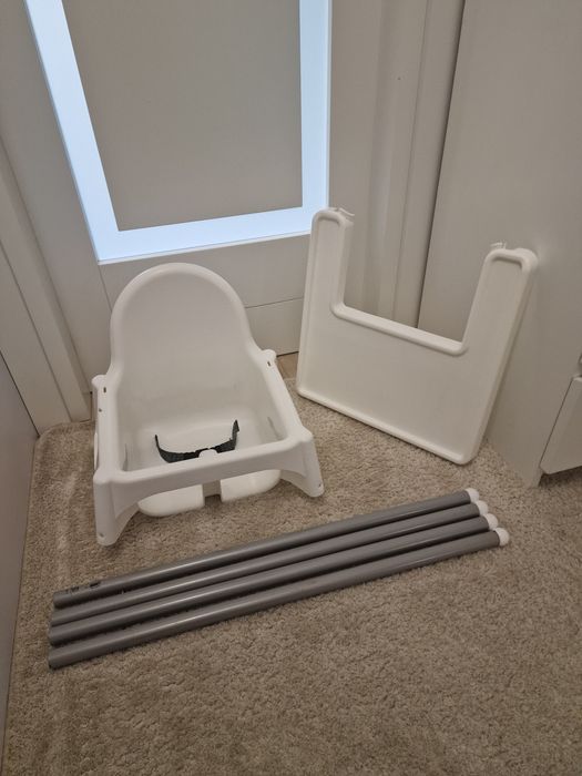 Krzesełko Ikea Antilop tacka białe do karmienia