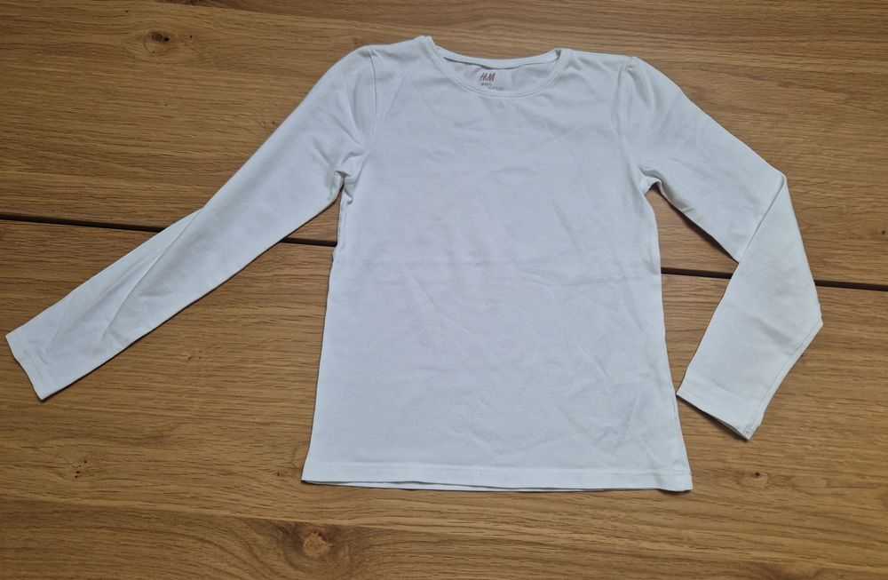 Biała bluzka H&M basic 122/128
