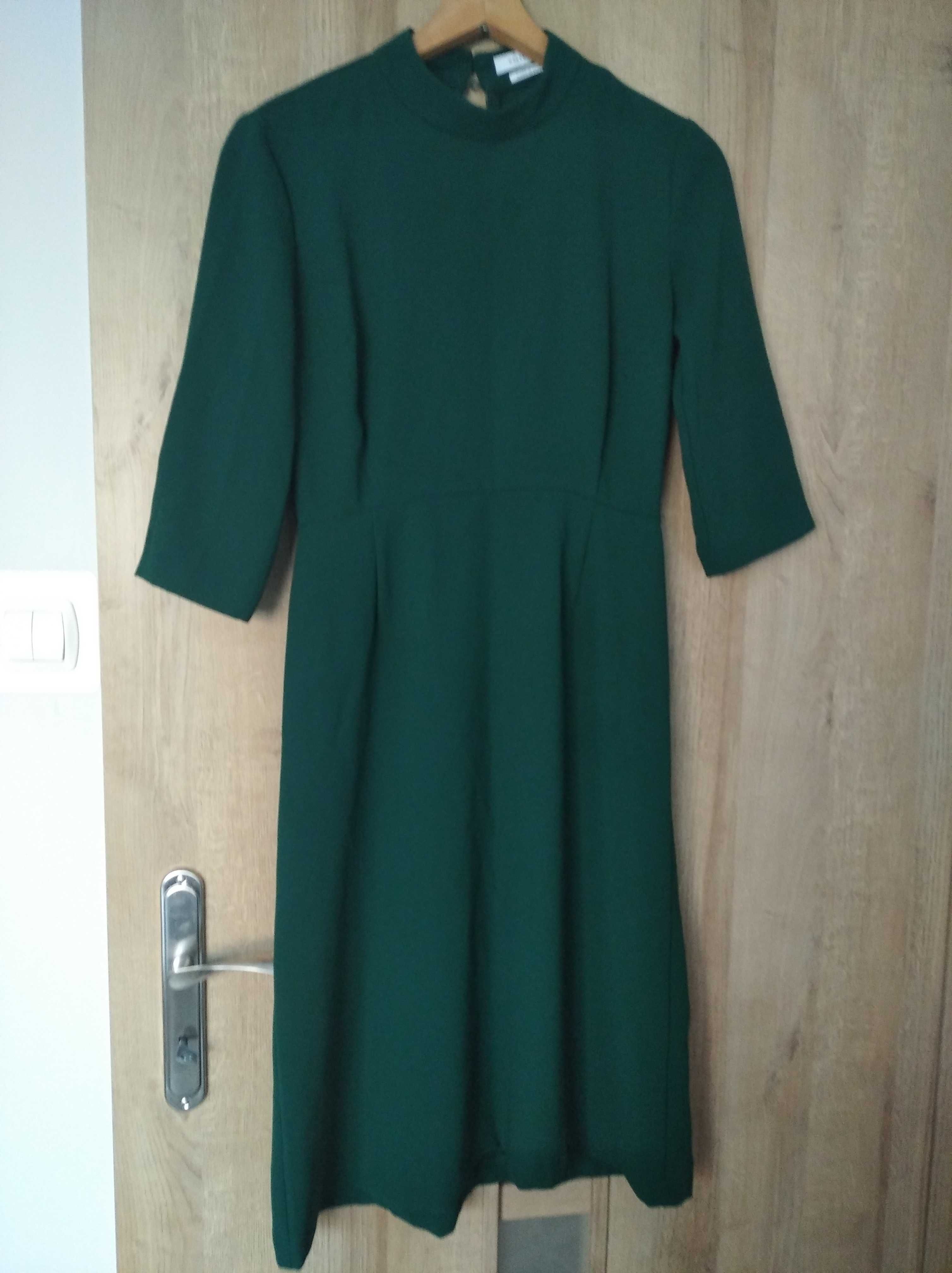 Zielona, butelkowa sukienka Reserved rozm. 36