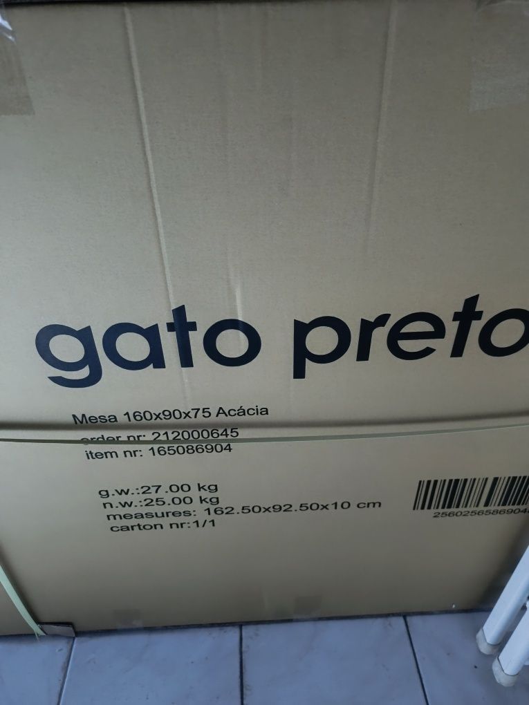Mesa 160x90x75 Gato preto NOVA