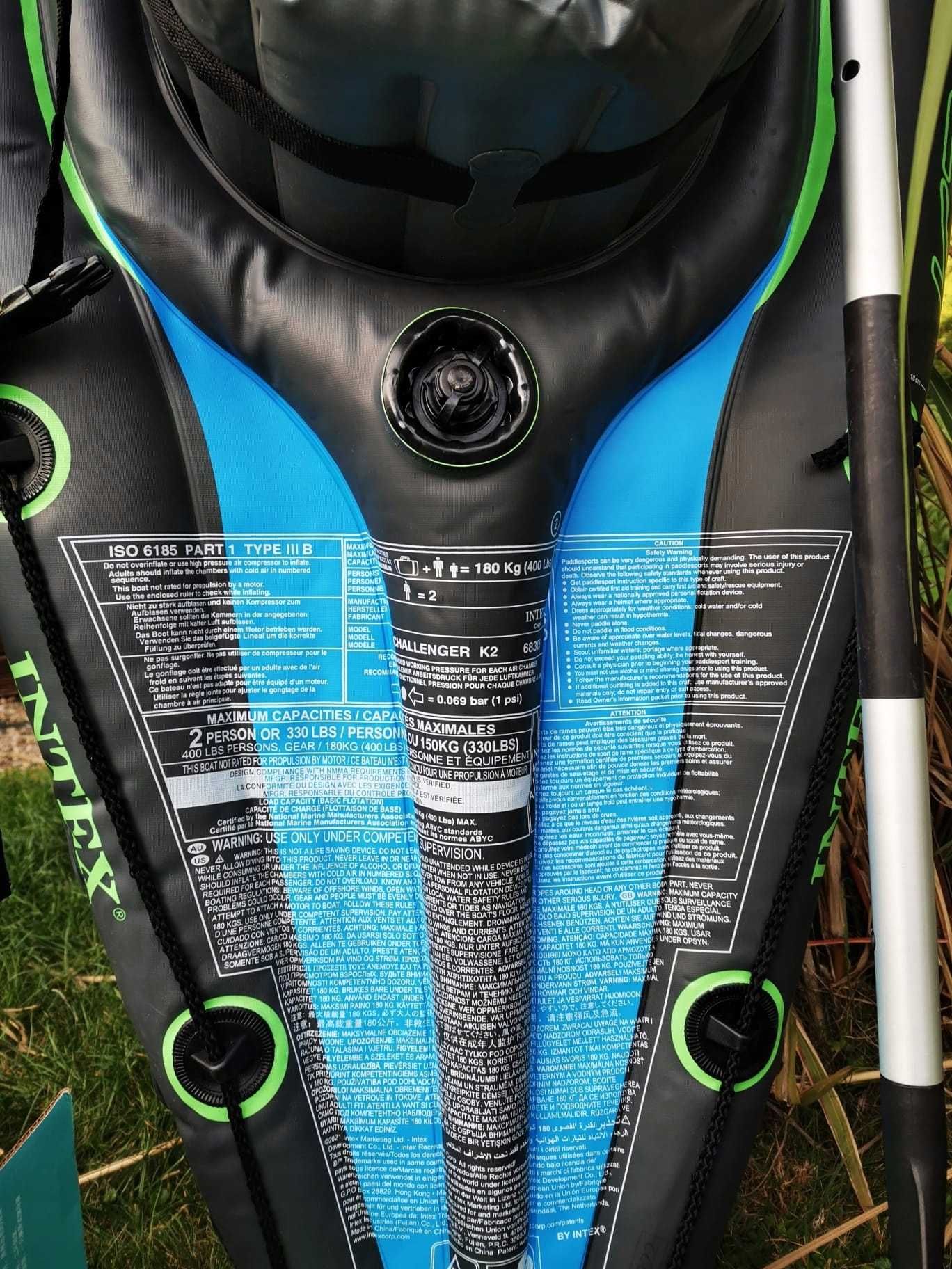 Kajak Intex Challenger K2 Dwuosobowy Pełen komplet niewiele używany