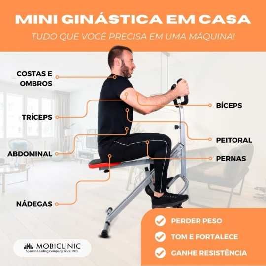 Equipamento de musculação VitalFit, dobrável, aço, máx. 125kg