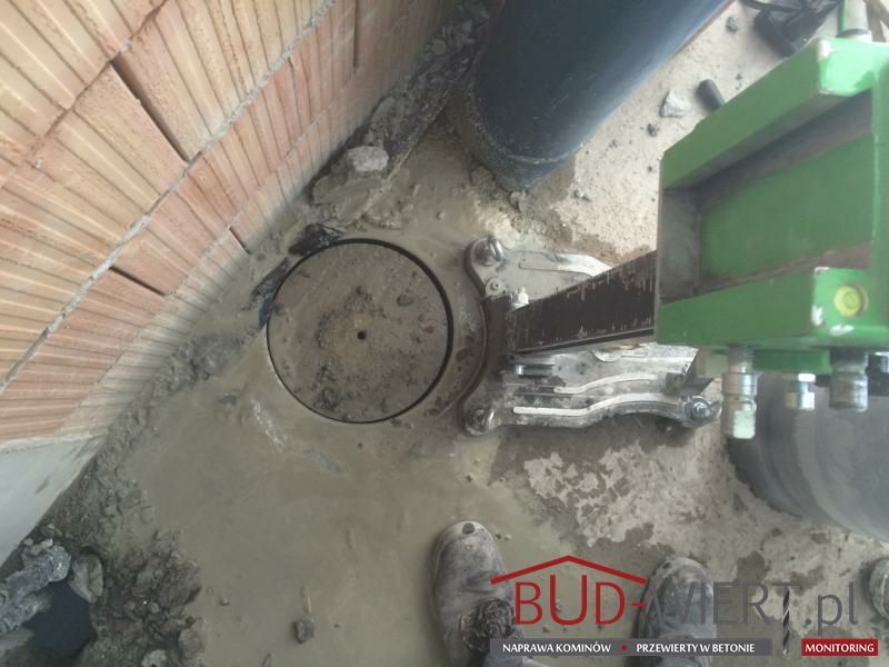 Przewierty w betonie techniką diamentową, diamentowe wiercenie kominów