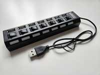 Nowy USB HUB 7xUSB z Włącznikami