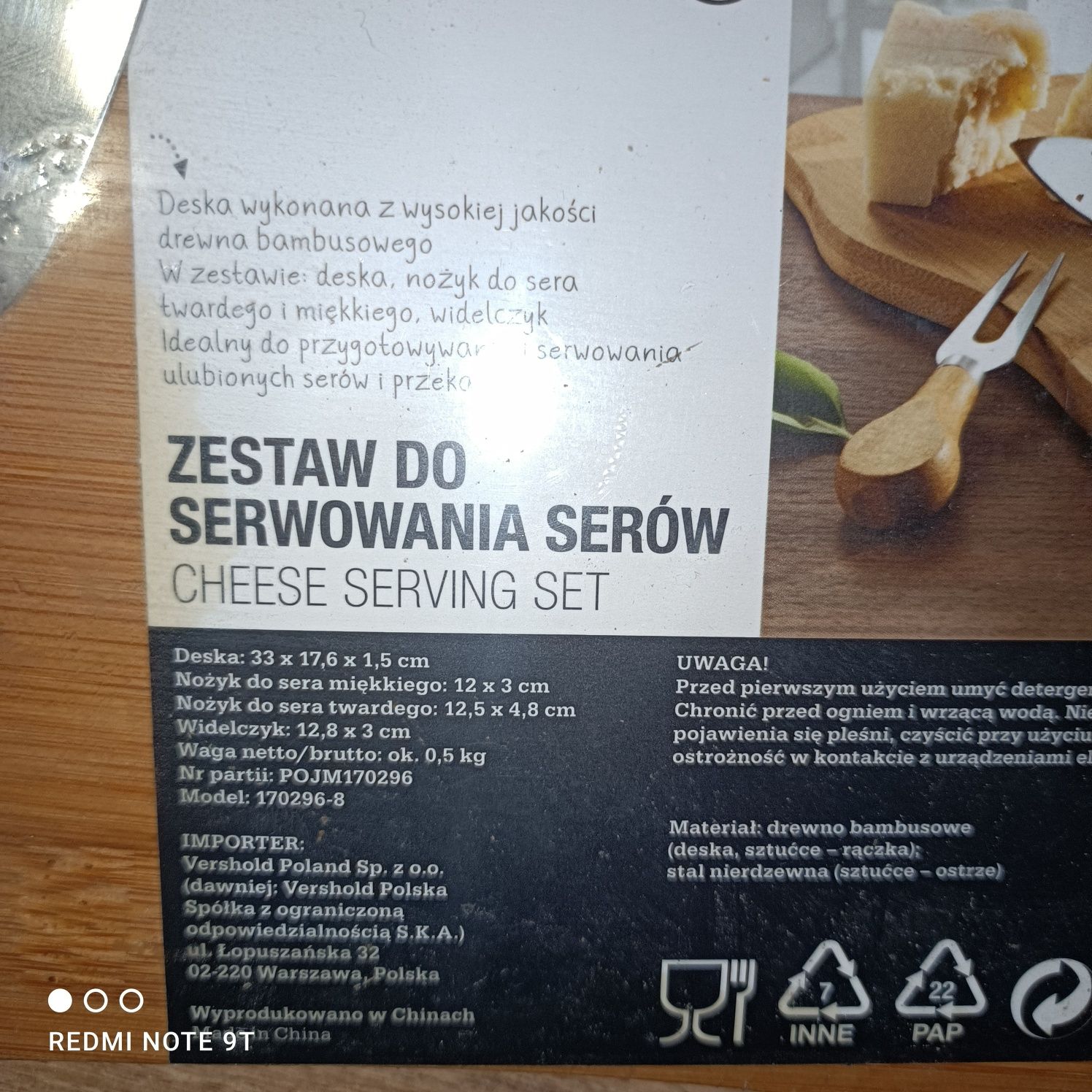 Deska do serwowania serów bambus