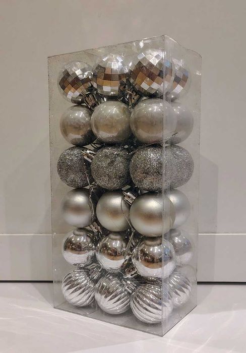 Zestaw bombek choinkowych - srebrne