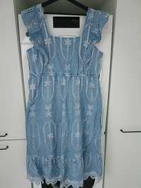 Duża sukienka haft, dżins r.48-50