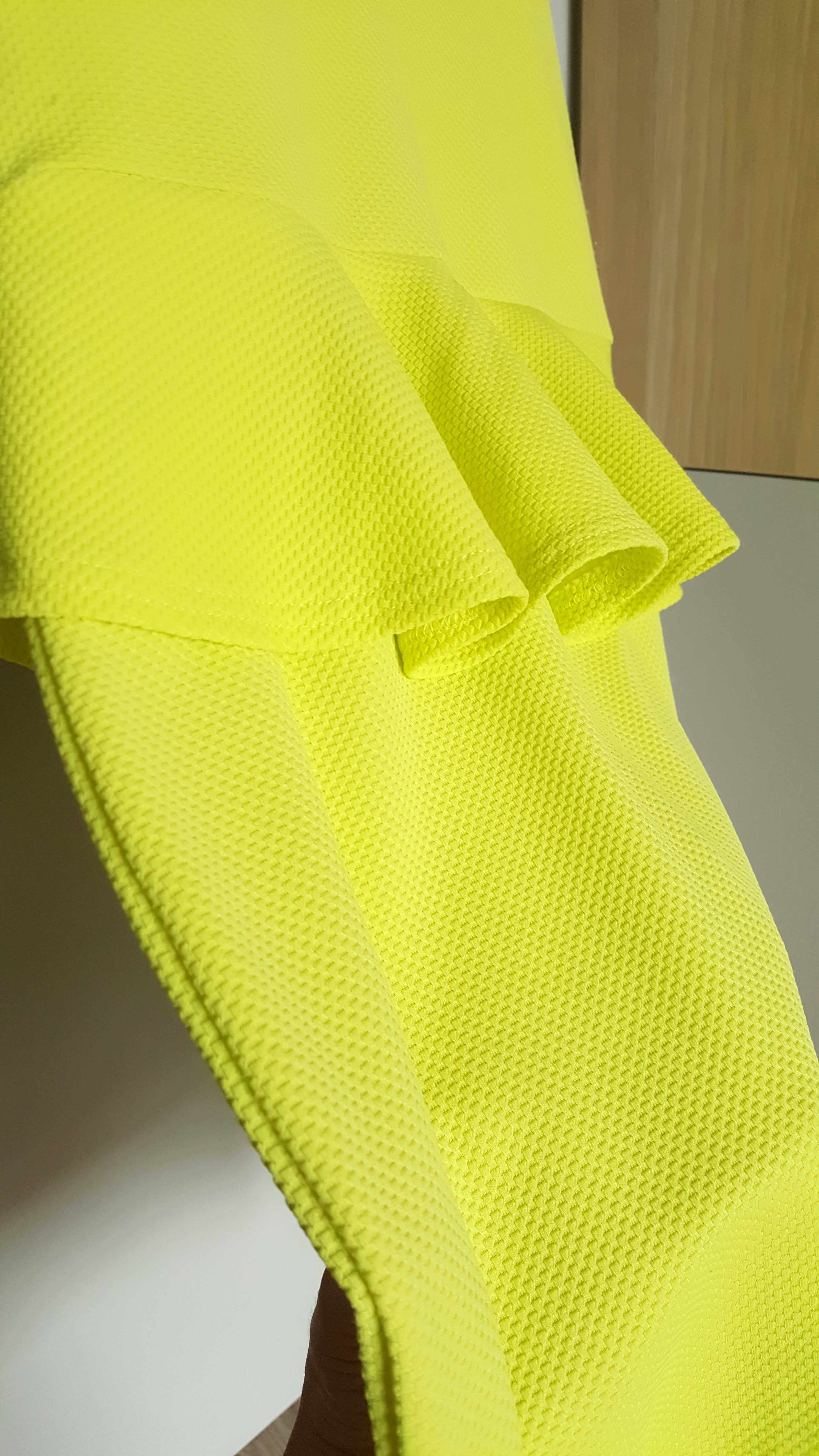 sukienka neonowa zielona rażąca neon żółta mini