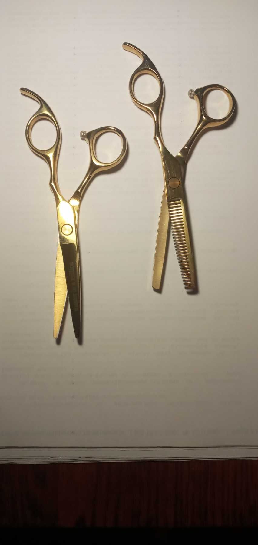 Ножницы 2 шт для парикмахера 5.5" 16 см новые 28 зубов на подарок