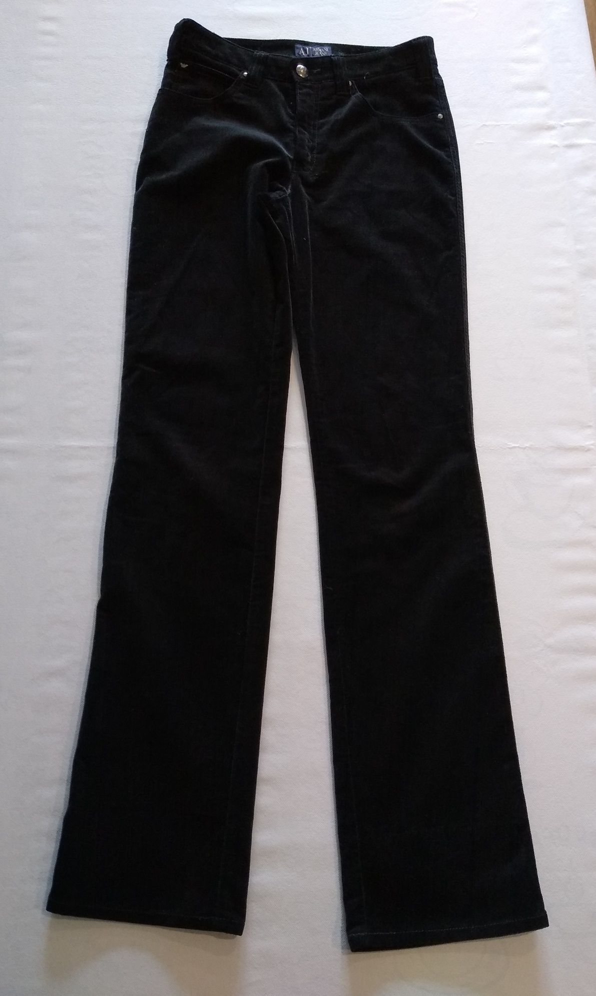 Sztruksy spodnie Armani Jeans czarne 27  Emporio
