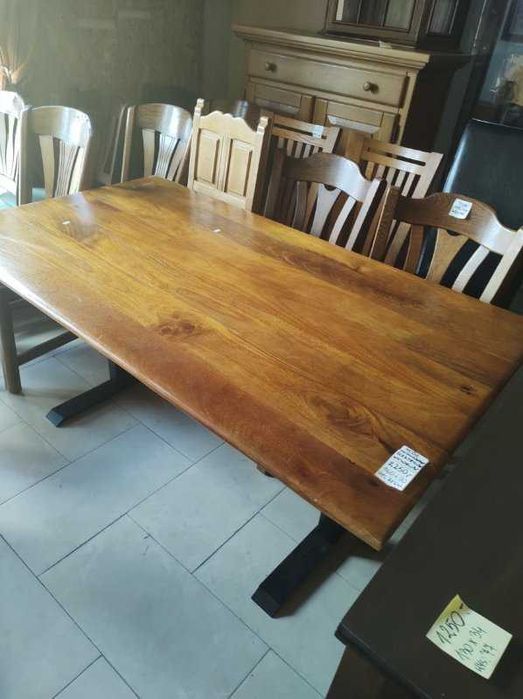 Stół drewniany nierozkładany regulowana wysokość lite drewno FV DOWÓZ